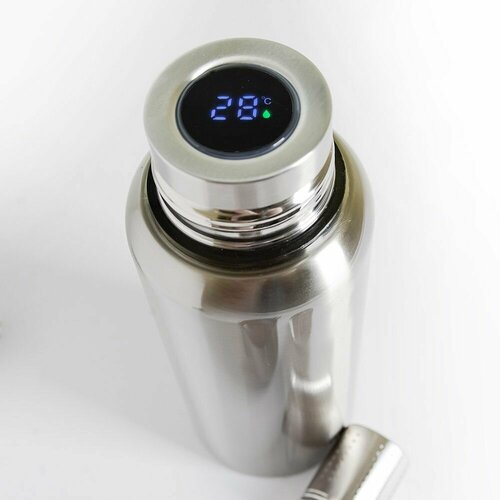 Термос 1 литр с кружкой, ситечком и датчиком температуры, Yoliba