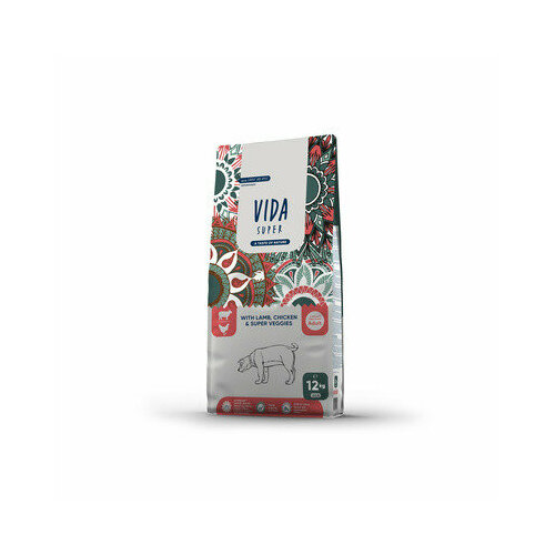 VIDA Super корм для взрослых собак средних и крупных пород с ягненком курицей и овощами 12 кг 6190₽