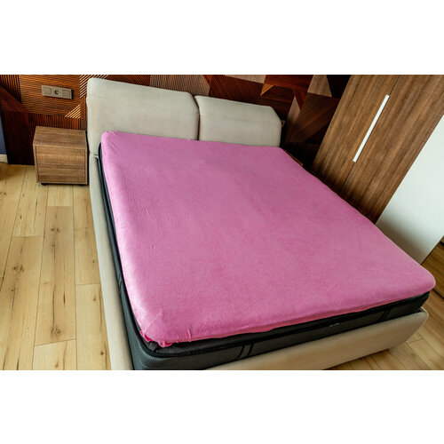 Простыня на резинке Махровая Элис Текстиль Розовый 180200 высота борта 20 см 1724₽