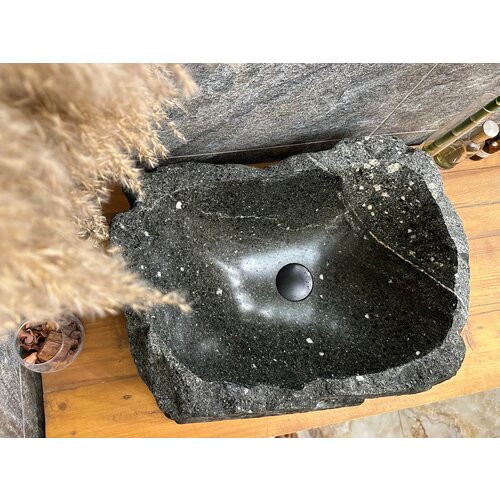 Раковина накладная из камня Black Swan Ash 53х44 27800₽