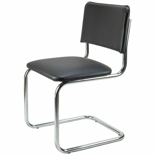 фото Стул riva chair сильвия хром кож/зам черный