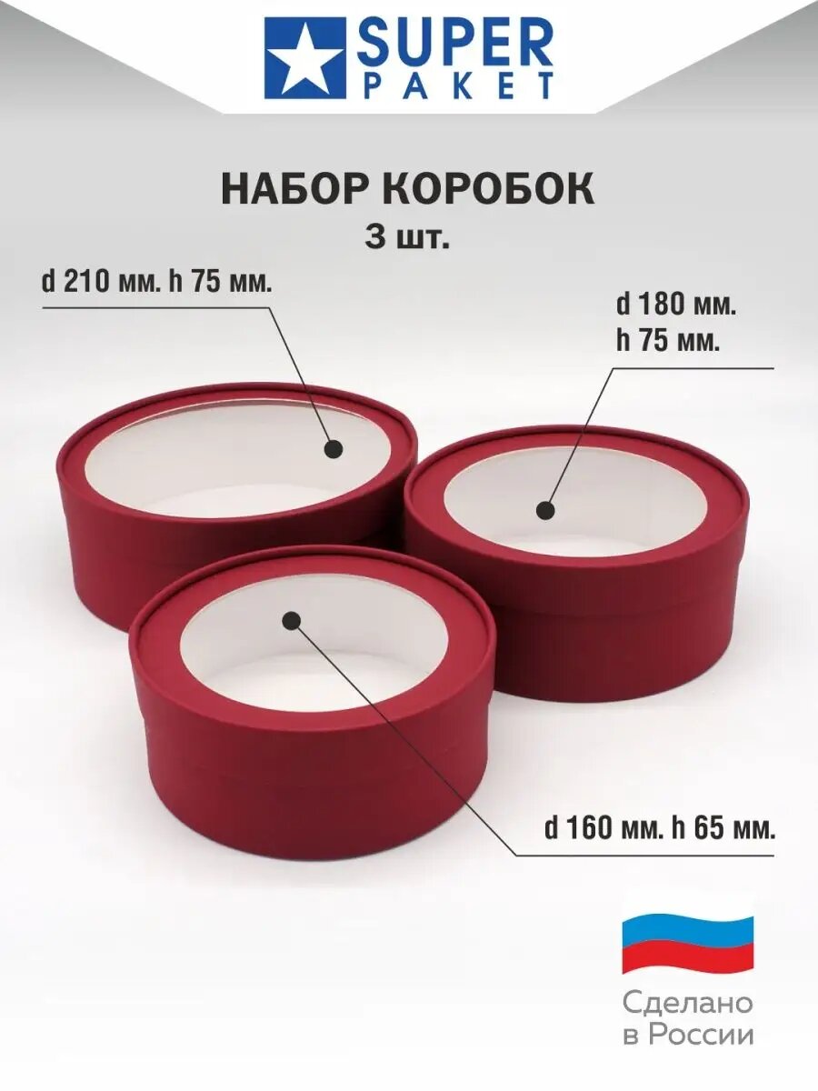 Круглая коробка с прозрачным окном