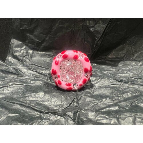 Кольцо, Swarovski Zirconia, размер 17, красный, розовый