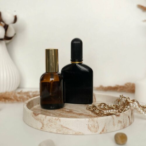 Круглый поднос для украшений и свечей из искусственного камня Haifisch 17 см, черный