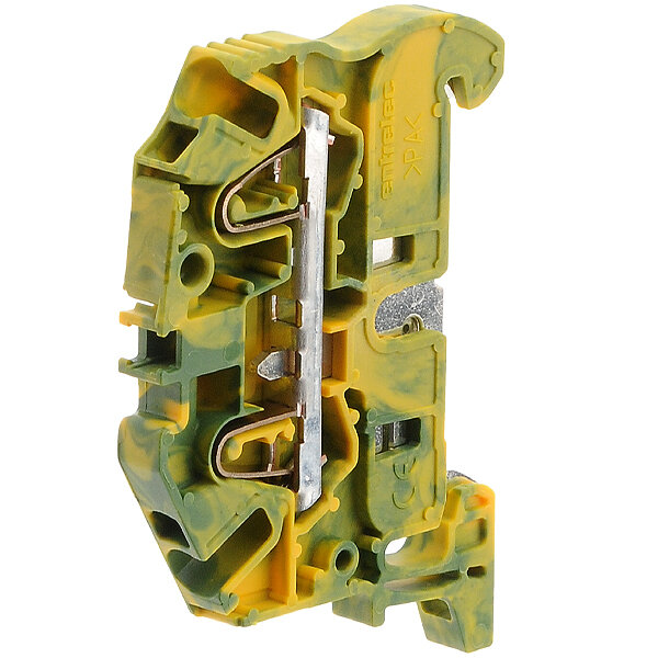 Клемма ZK2,5-PE пружинная 1SNK705150R0000 жёлто-зелёная 2,5мм2 ширина 5,2мм (TE/АВВ) (4 шт. в комплекте)