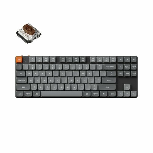 Беспроводная механическая ультратонкая клавиатура QMK Keychron K1 Max 87 клавиш Hot Swap RGB-подсветка Gateron Brown Switch 13430₽