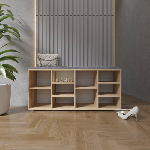 Тумба для обуви в прихожую Дейк 104 Дуб сонома(ШхВхГ) 104х48х30см.