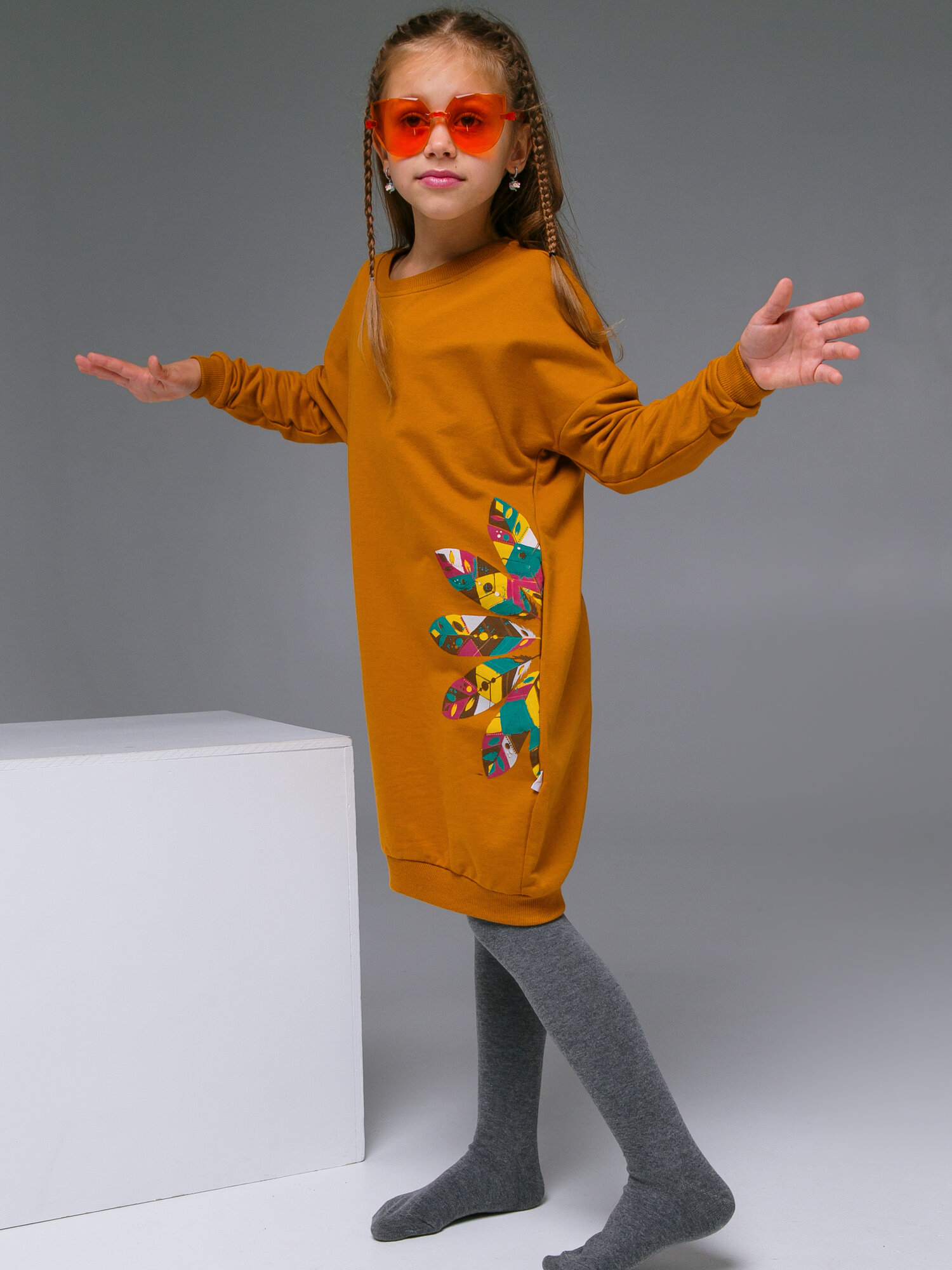 Толстовка Ohana kids для детского сада, размер 128, горчичный — фото 1