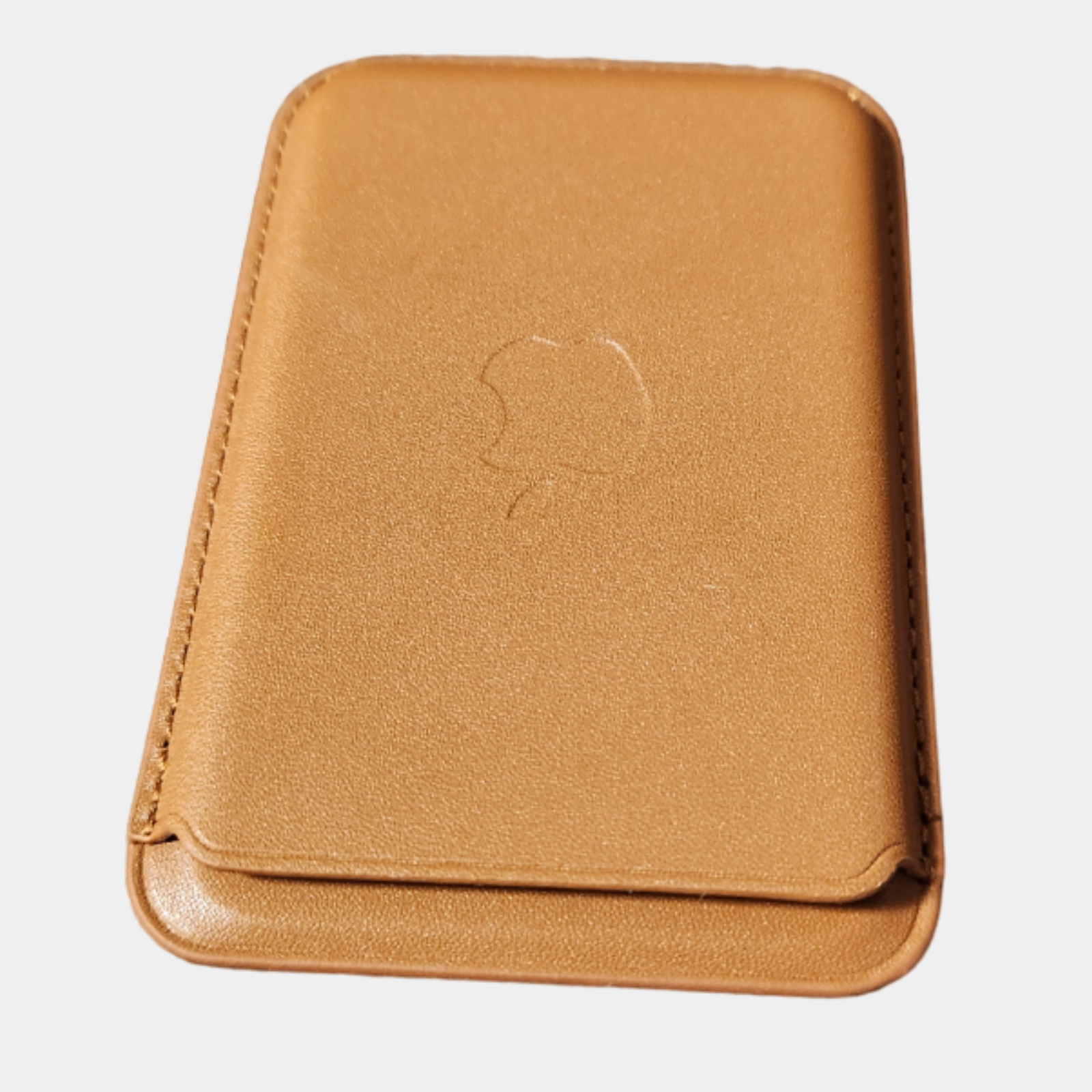 Картхолдер Magsafe Wallet iPhone для хранения водительского удостоверения и кредитных карт (коричневый, с логотипом) — фото 1