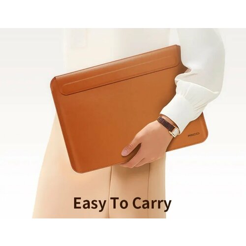 фото Чехол для macbook pro 13.3"/air 13.6"/pro 14.2", recci dream series inner bag, полиуретан под кожу, коричневый