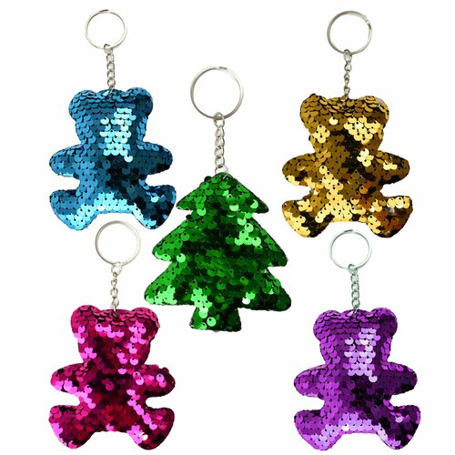 Брелок Ball Masquerade, глянцевая фактура, 5 шт., лиловый, розовый, голубой, зеленый, фуксия, желтый, фиолетовый