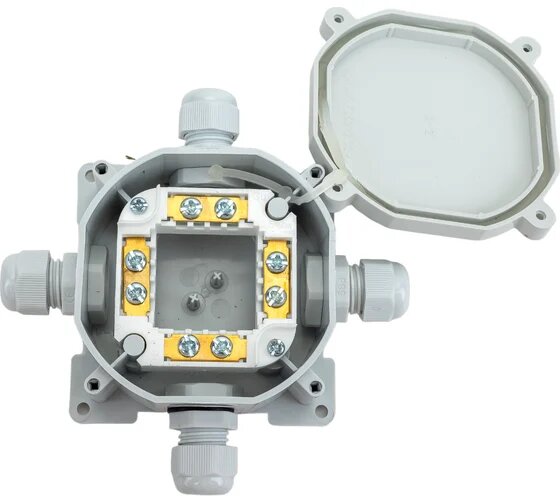 Коробка расп. ОП 75,7x75,7x44.5мм IP67 4 ввода PG-9 Bylectrica