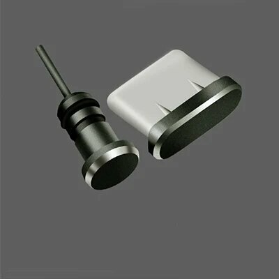 Заглушка пылезащитная Voteer, USB Type-C/ 3,5 мм Jack, 7 цветов, black