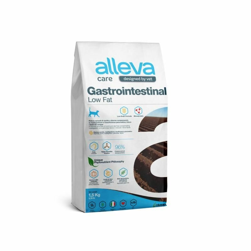 Корм для кошек сухой Alleva Care Gastrointestinal low fat контроль проблем с желудком мало жира 1.5 кг