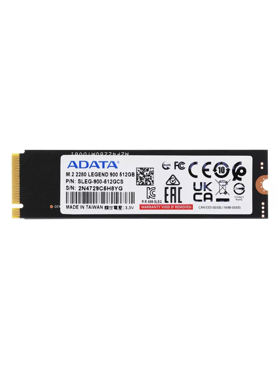 Накопитель SSD A-Data PCIe 4.0 x4 512GB SLEG-900-512GCS — фото 1