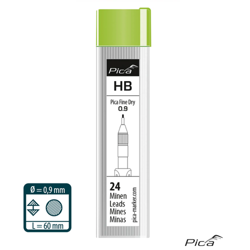 Комплект грифелей 09мм для карандаша Pica FINE Dry 7070 24 шт HB Pica FINE Dry 7030 1400₽
