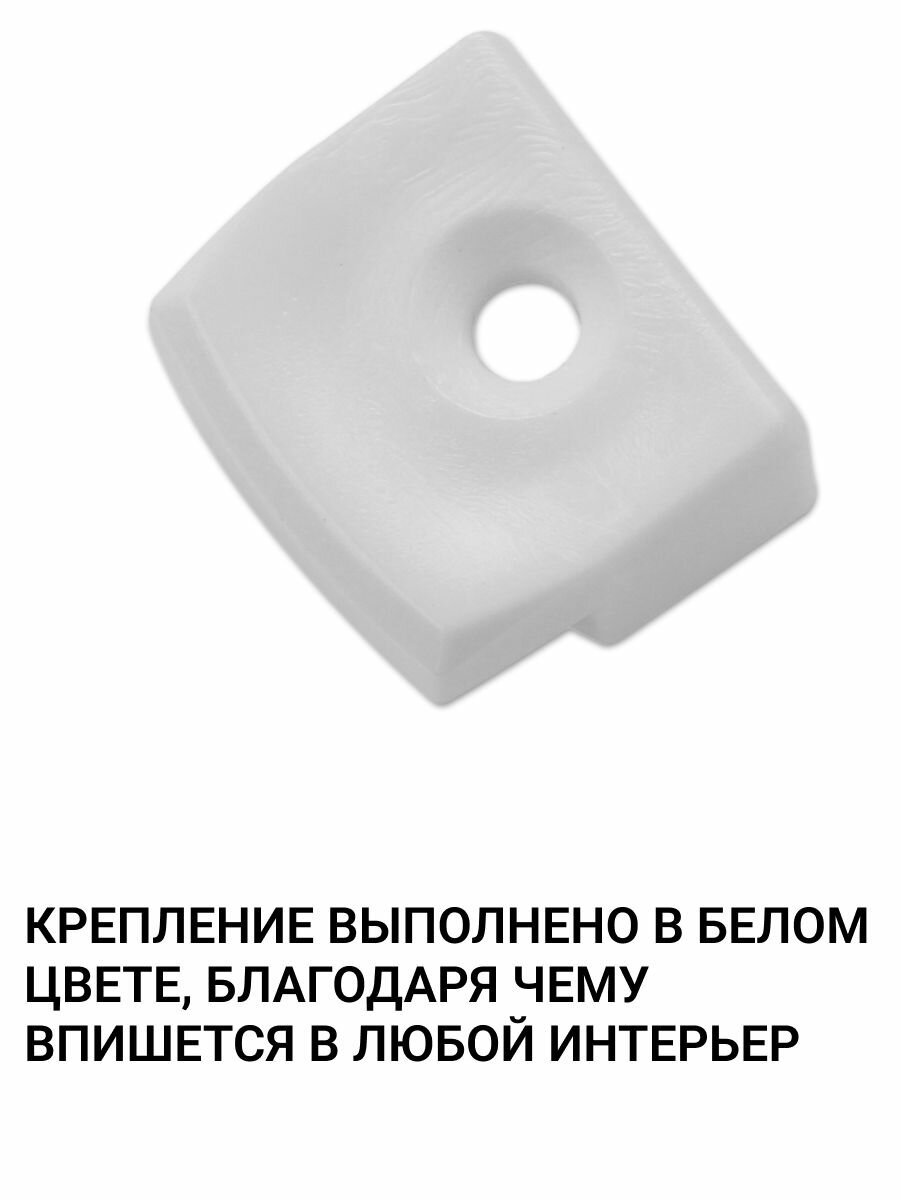 Крепление для зеркал, стекол, кухонных фартуков и экранов к стене (зеркало-держатели) белые 20 шт. — фото 1