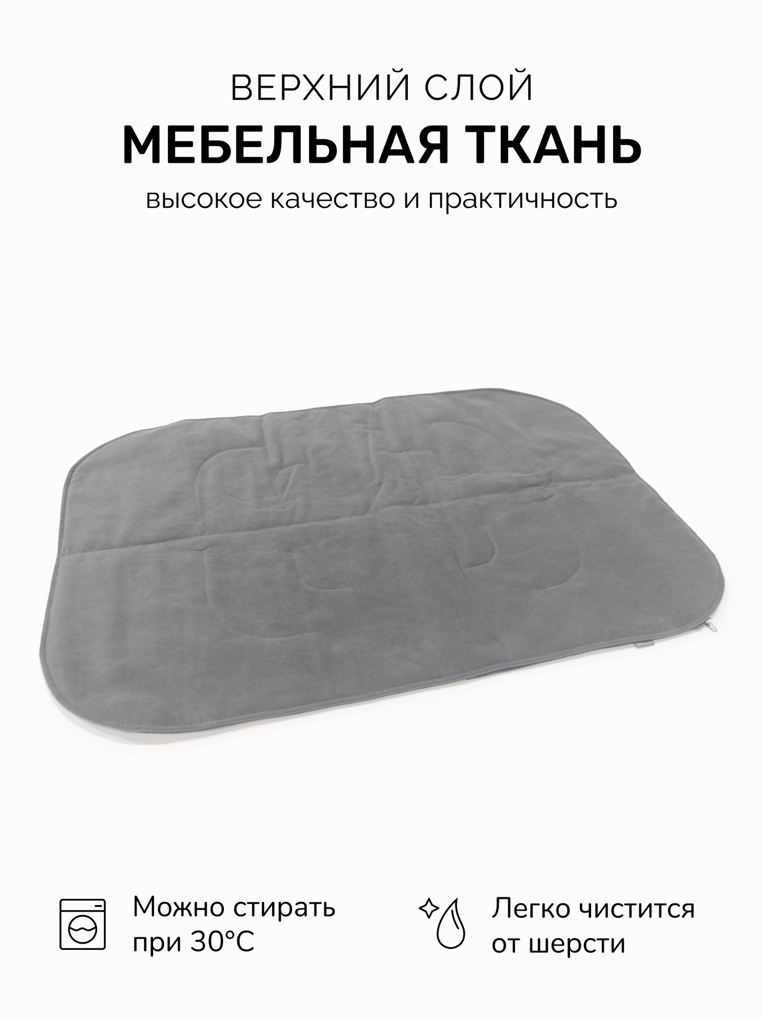 Лежаки Для Животных Xiaomi Дорожный складной водонепроницаемый лежак подстилка для собак PET LEX, размер 110х70 см, цвет серый