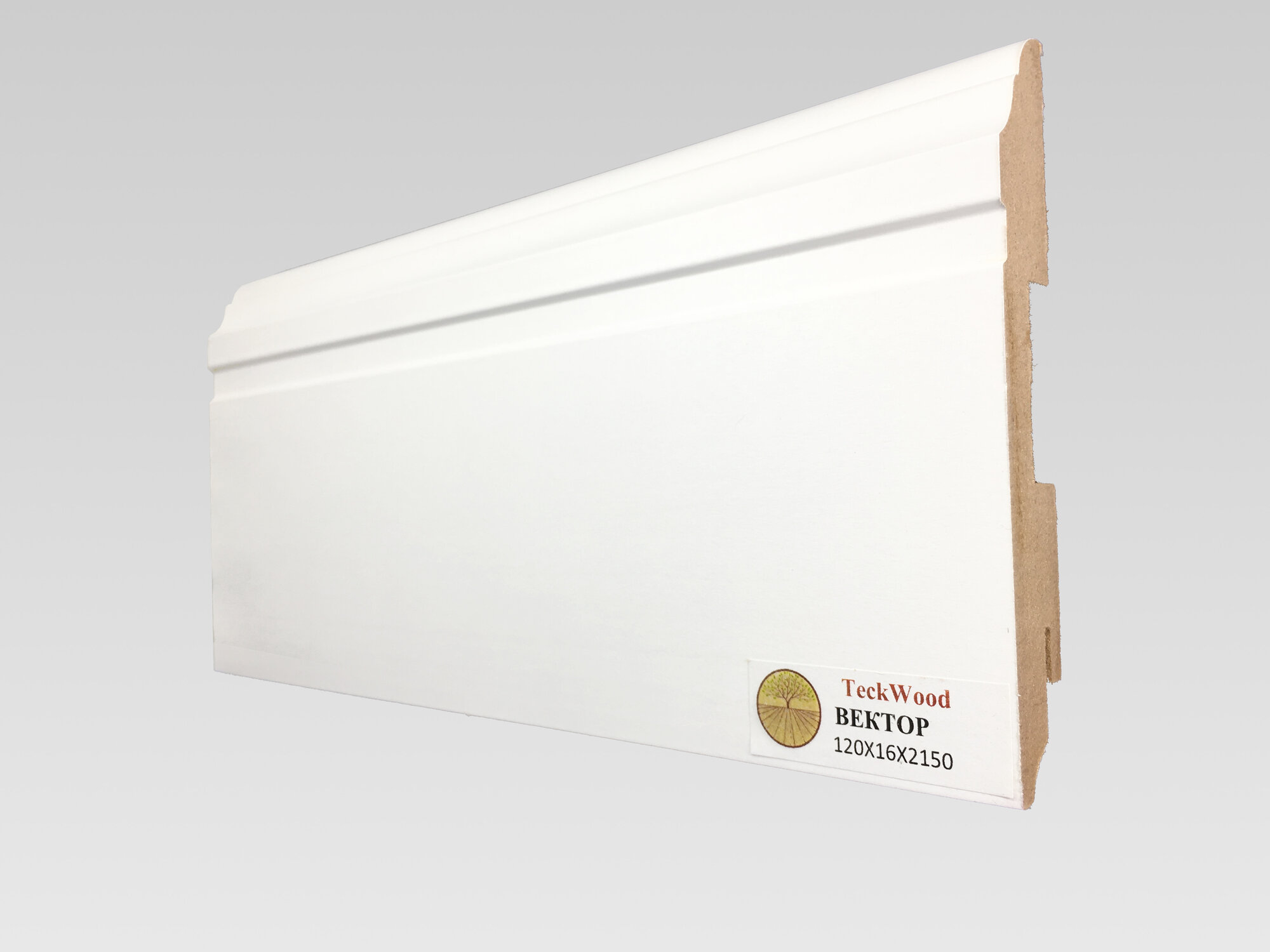 Плинтус напольный 16х140 мм белый мдф высокий с кабель каналом под покраску