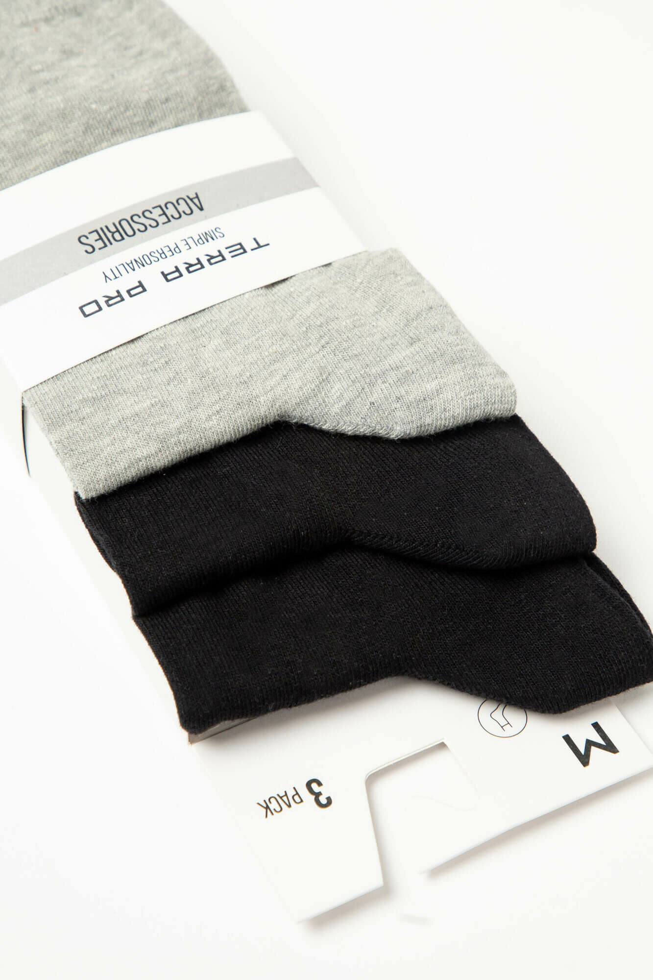 Носки спортивные TERRA PRO, комплект, 3 пары, размер M, черный — фото 1