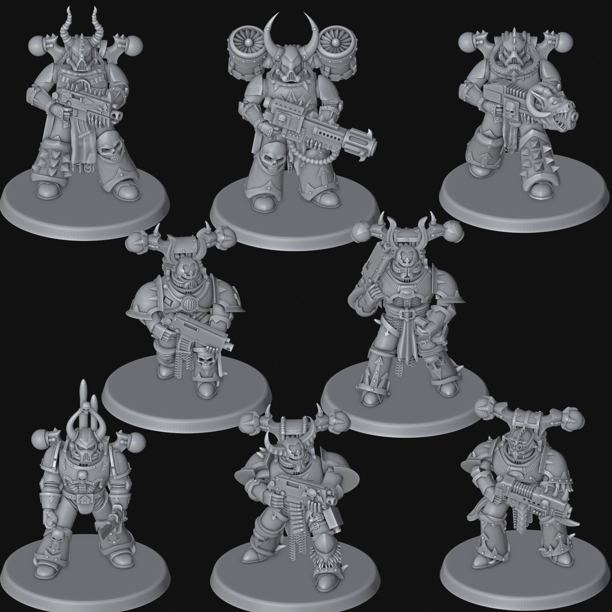 Warhammer 40000 / Миниатюра Chaos Space Marines Космические десантники Хаоса - 35 мм / Вархаммер 40000