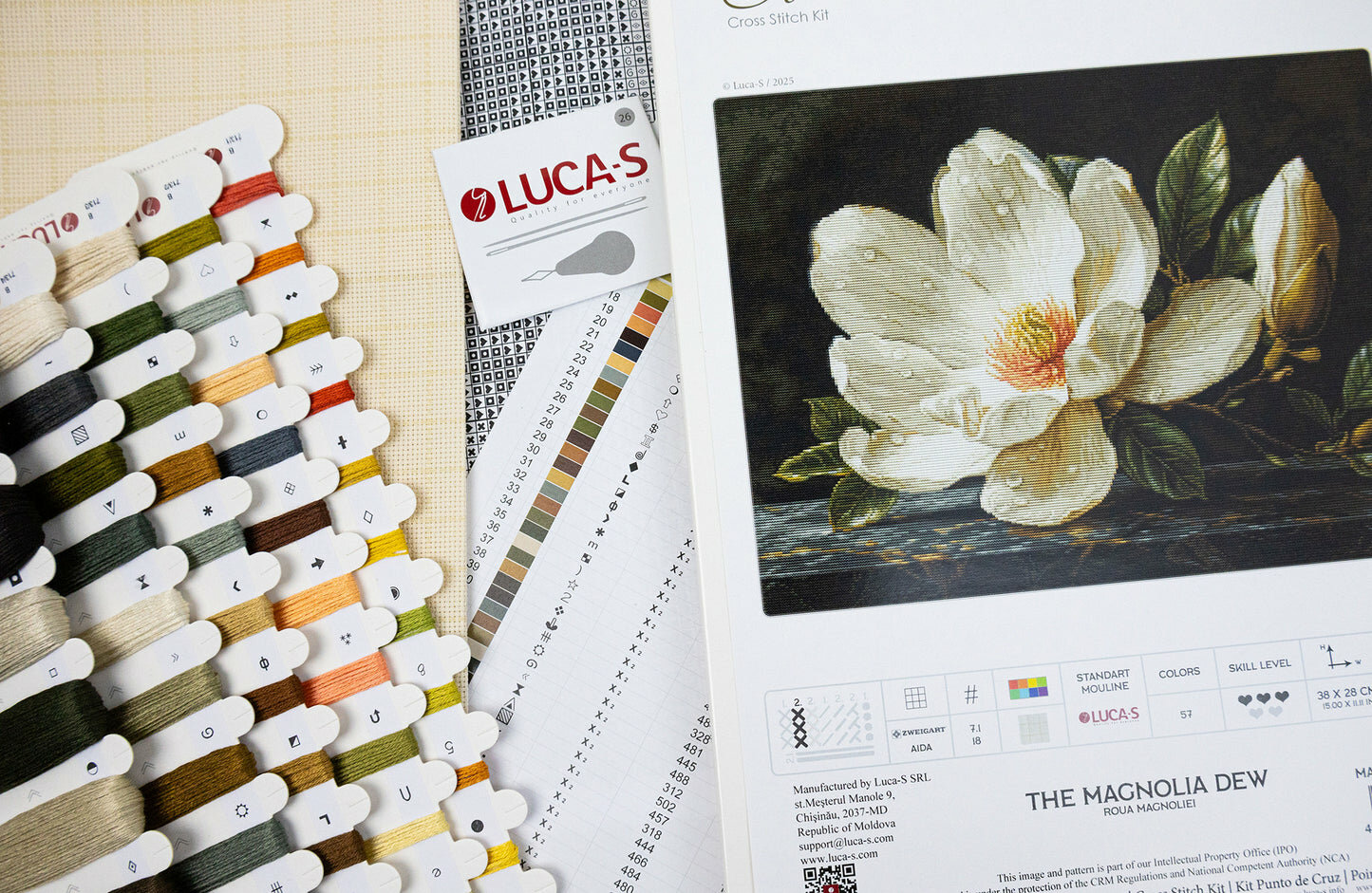 Набор для вышивания Luca-S B713 Роса магнолии — фото 1