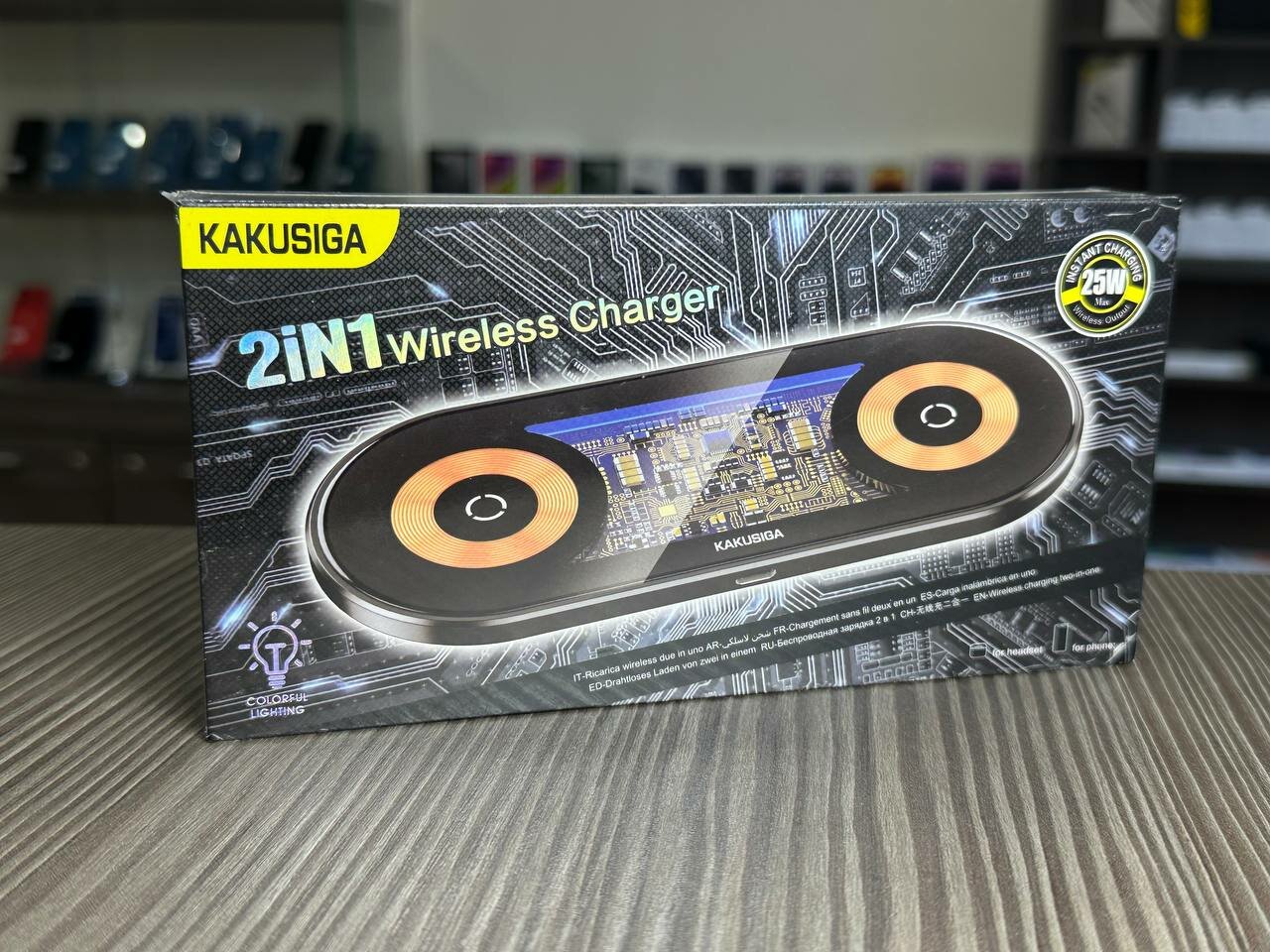 Беспроводное зарядное устройство Kakusiga 2 in 1 Wireless Charger черное