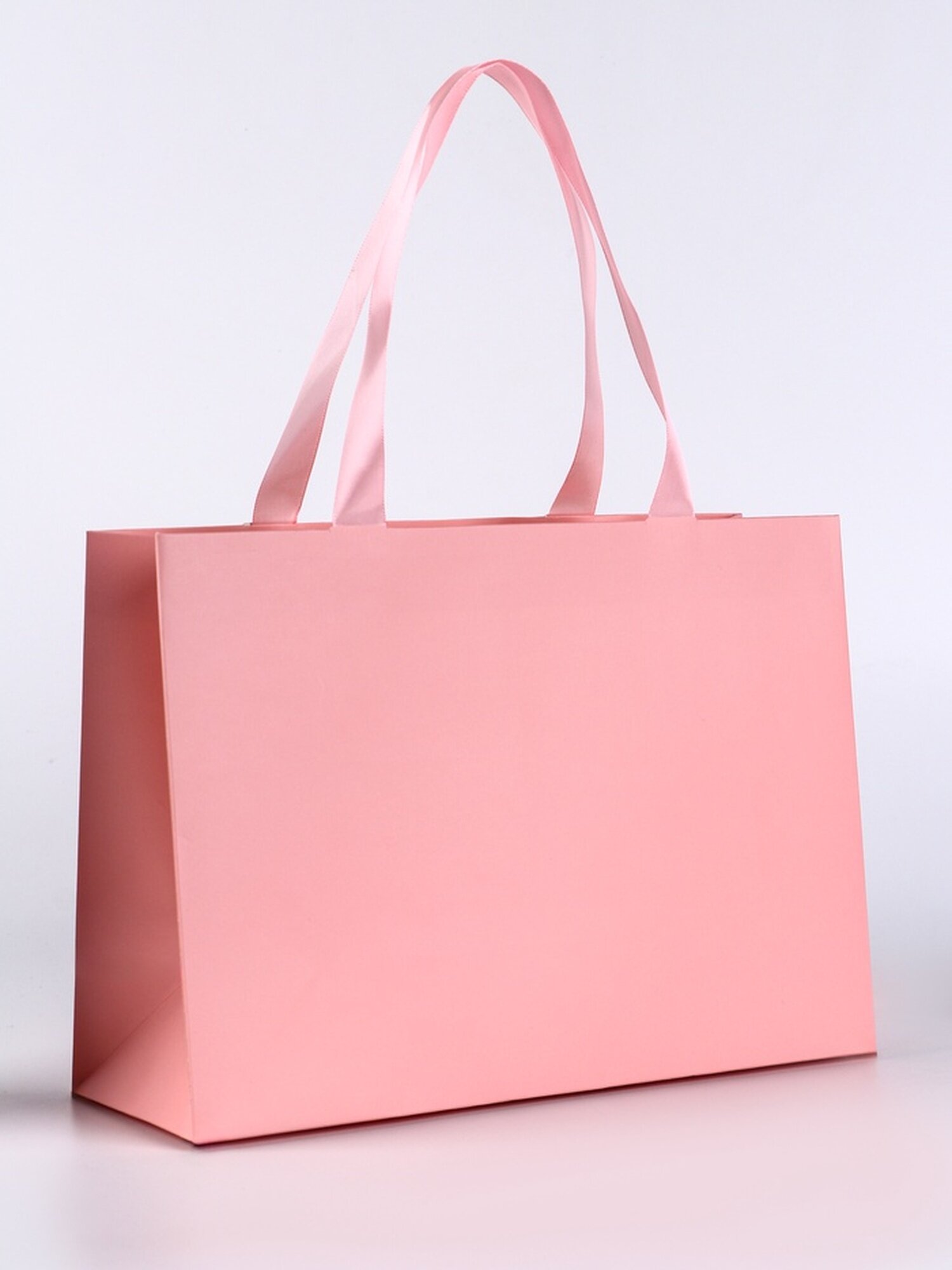 Подарочный пакет Upak Land  однотонный  бумага  28 x 20 x 10 см  розовый