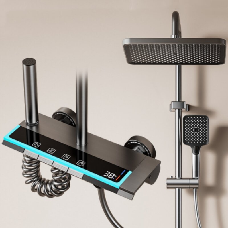 Душевая система и душевая стойка с тропическим душем с индикатором температуры смеситель для ванны и душа