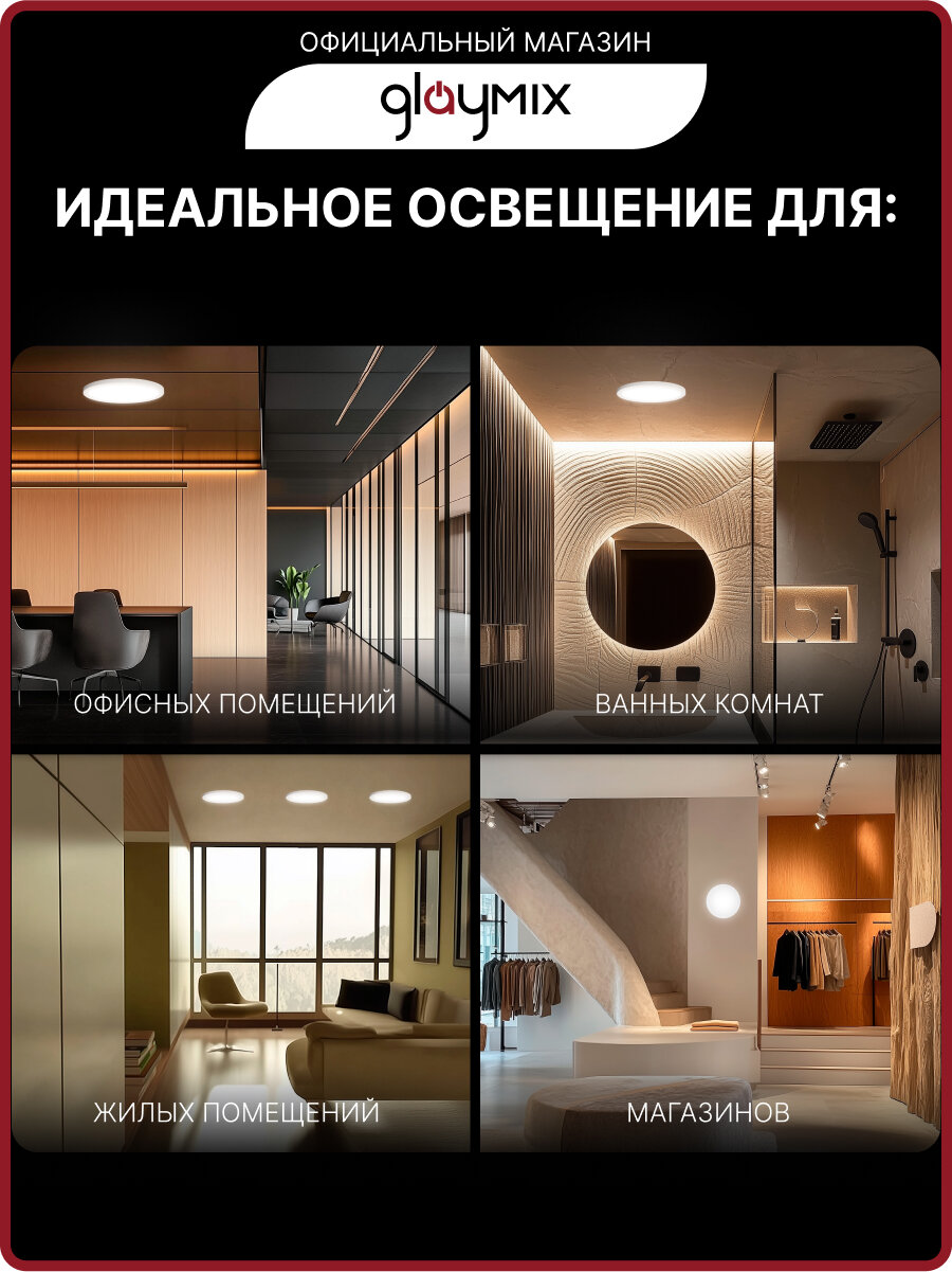 Настенно-Потолочные Светильники И Люстры Xiaomi Светильник потолочный светодиодный 40 Вт / люстра для кухни, гостиной комнаты, спальни, ванной, гаража, детской, прихожей / круглый настенный, накладной