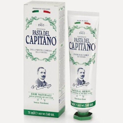 Изображение товара Зубная паста Pasta Del Capitano 1905 Natural Herbs, Натуральные травы, 75 мл
