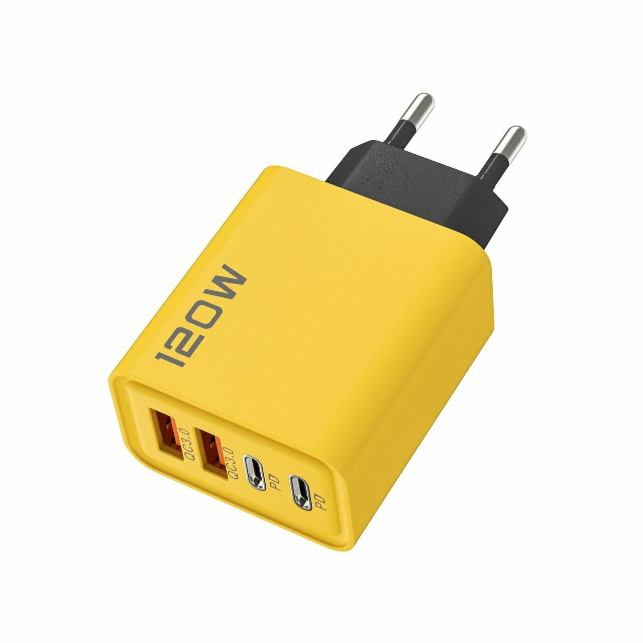 Зарядное устройство универсальное, 120 Вт, 2 USB, 2 Type-C, евровилка, 220 В
