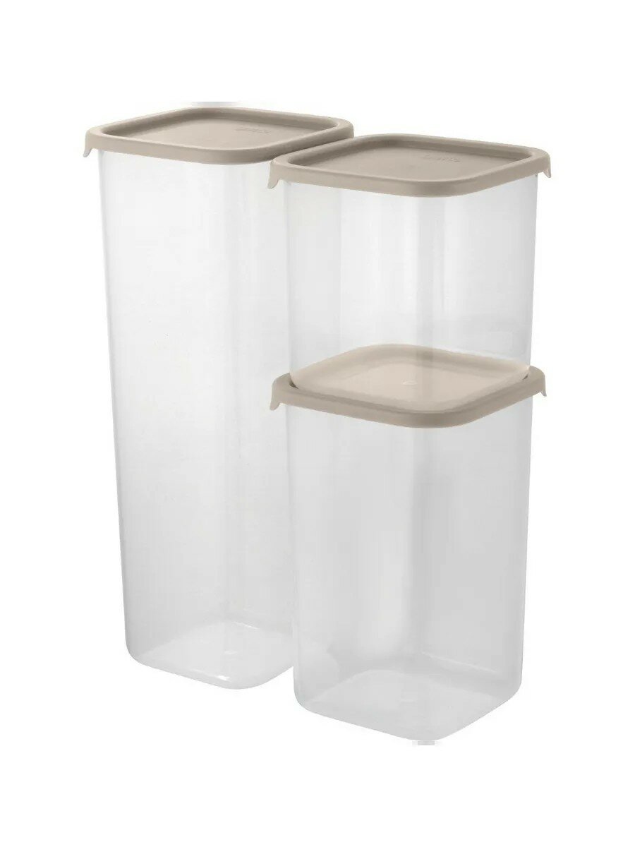 Банка для сыпучих продуктов пластик 0.8 л 21х10.5х26.5 см 3 шт с крышкой Sugar&Spice Vanilla SE168912005