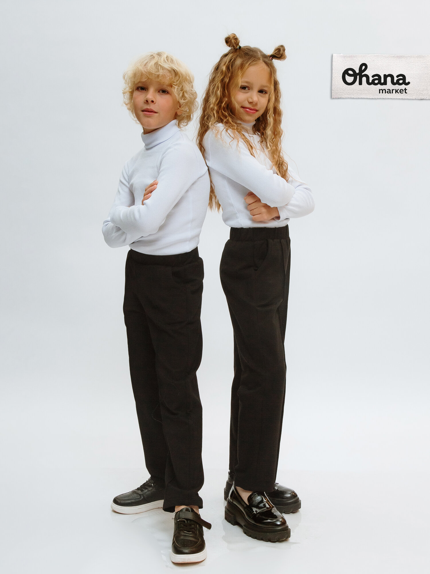 Водолазка Ohana kids школьная, размер 116, белый — фото 1