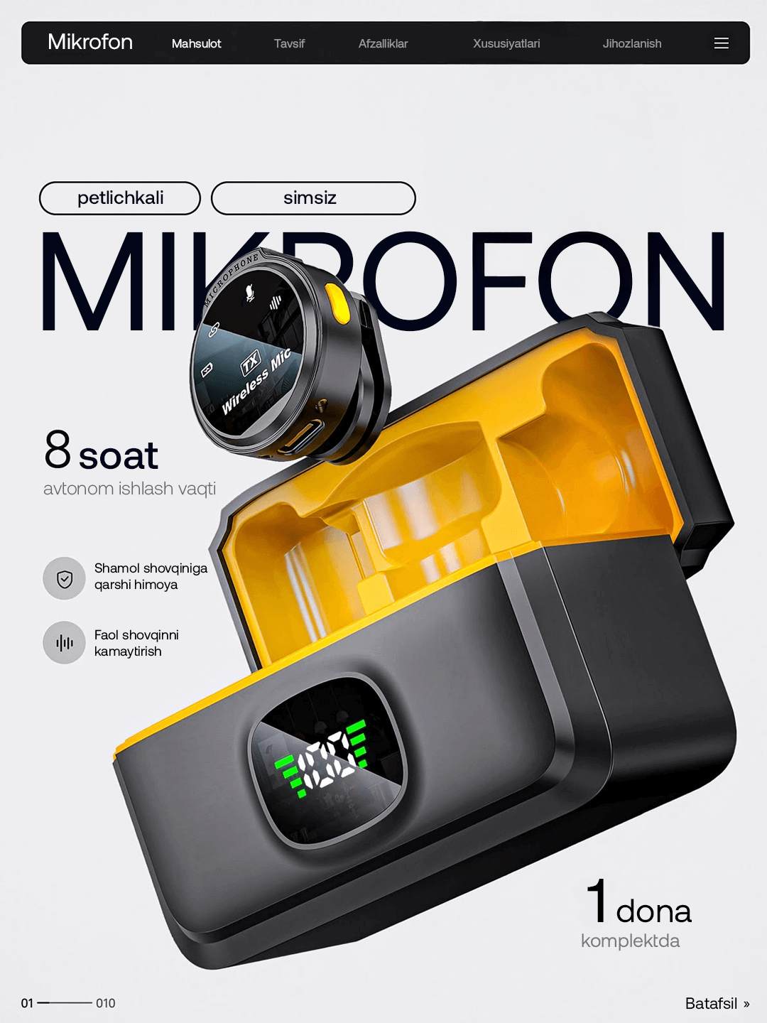 Беспроводной петличный микрофон 2 в 1, для iPhone и Android, с разъёмом Type-C и Lightning