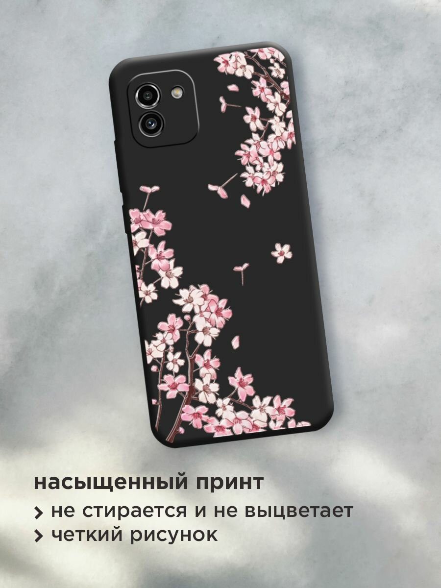 Чехол на Samsung Galaxy A03 / Самсунг А03 с принтом "Ветви сакуры 5" — фото 1