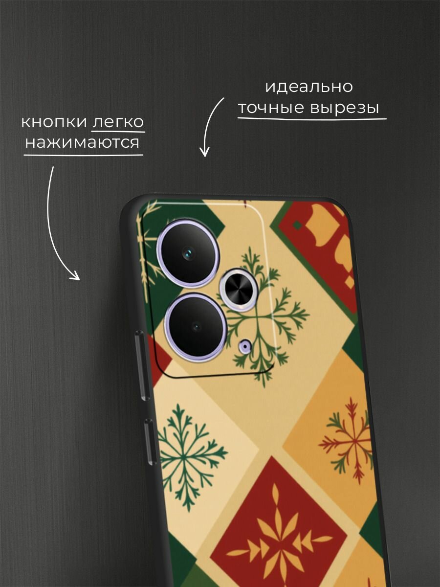 Чехол на Realme 14T / Реалми 14Т с принтом "Зимний орнамент" — фото 1