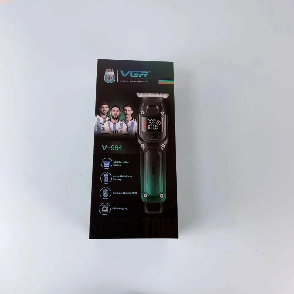 Беспроводная машинка триммер для стрижки волос и бороды VGR с LCD дисплеем — фото 1