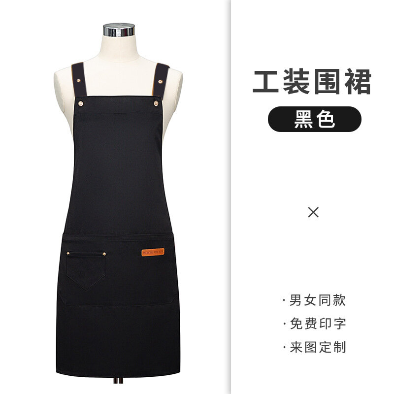 Женский водонепроницаемый рабочий фартук черного цвета из ткани Workwear Nylon, 1 шт. для персонала заведений
