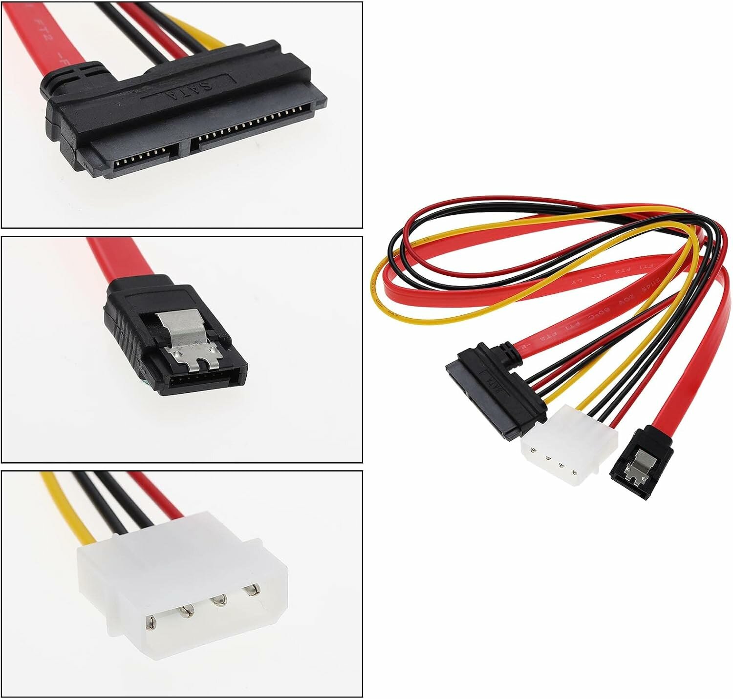 Кабель 7+15 pin SATA Molex, для подключения к ПК, для HDD/SSD — фото 1