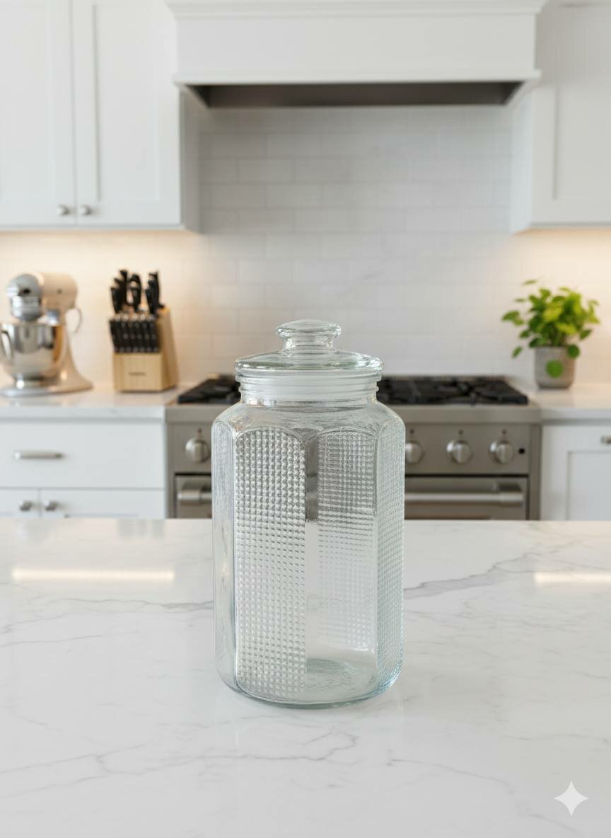 Стеклянная банка для хранения продуктов из плотного прозрачного стекла с крышкой, объём 2850 мл (X-GL1AL)