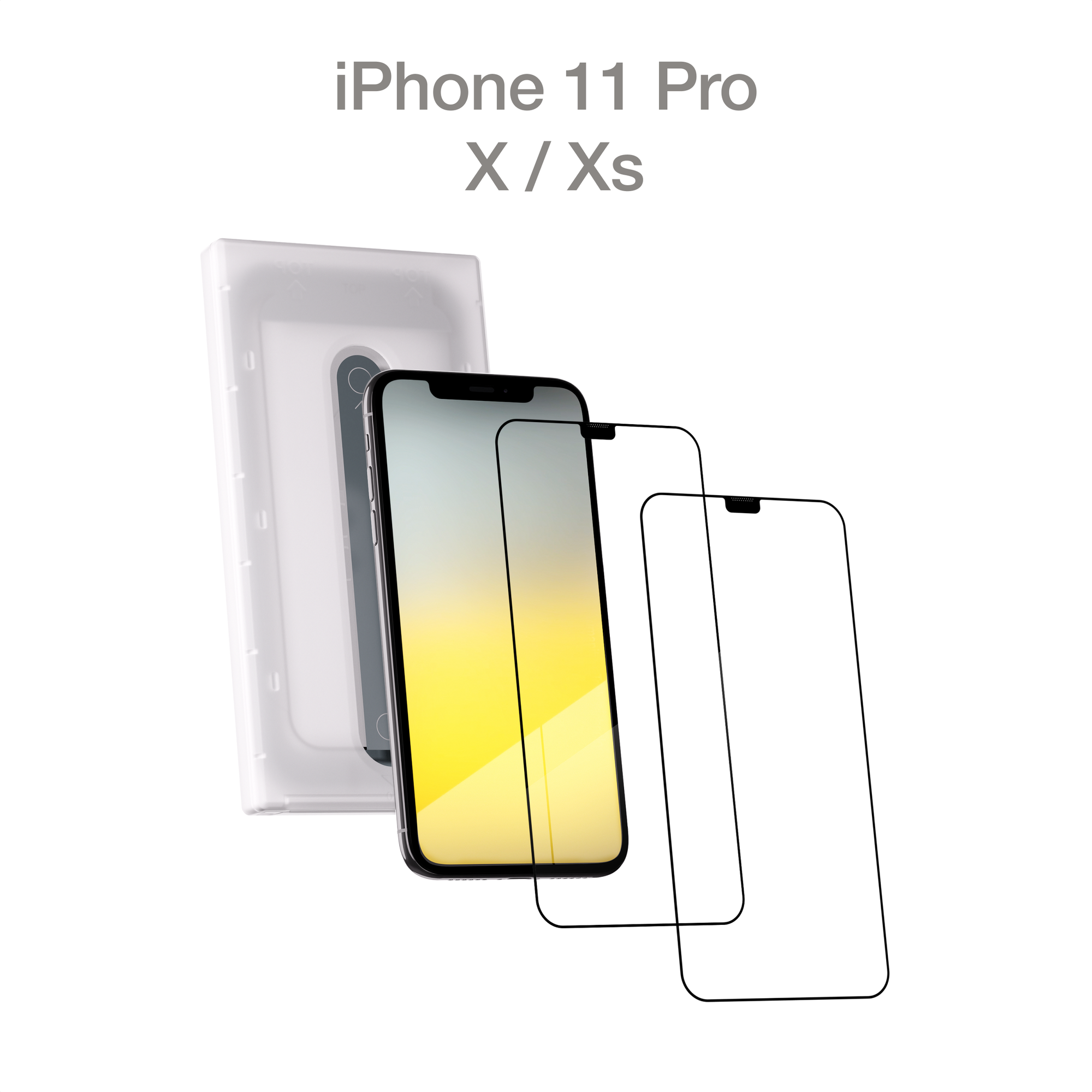 Защитное стекло с аппликатором COMMO (2 шт в комплекте) для Apple iPhone 11 Pro / Apple iPhone X, Apple iPhone Xs, прозрачное