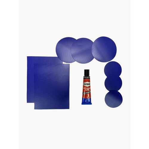 Ремкомплект для ремонта лодок ПВХ, матрасов, бассейнов, сапбордов, ватрушек и прочих изделий из ПВХ. Заплатки + клей водостойкий 30 мл.