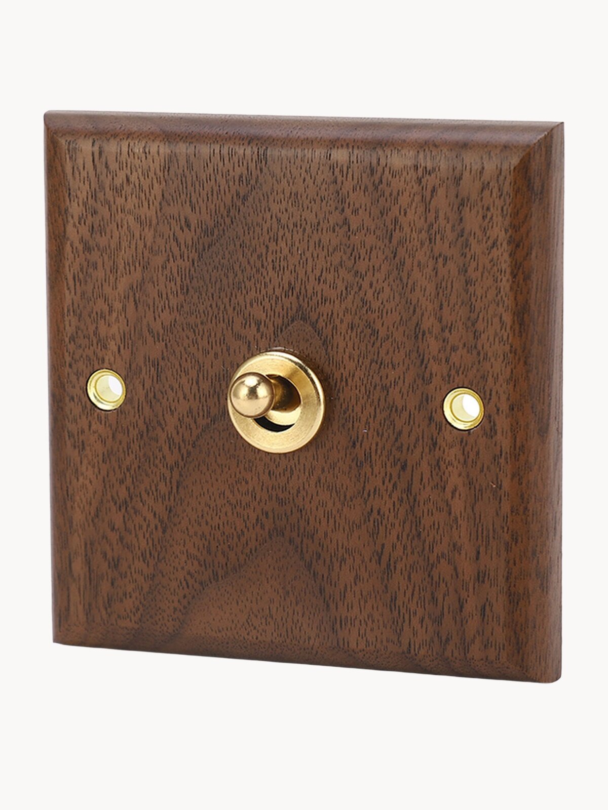 Антикварный декоративный тумблерный выключатель в стиле ретро, одинарный, 250 В, с настенной панелью из дерева орехового дерева ручной работы.