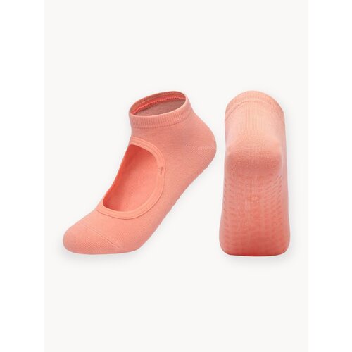 Носки противоскользящие для йоги фитнеса и пилатеса. Оранжевые