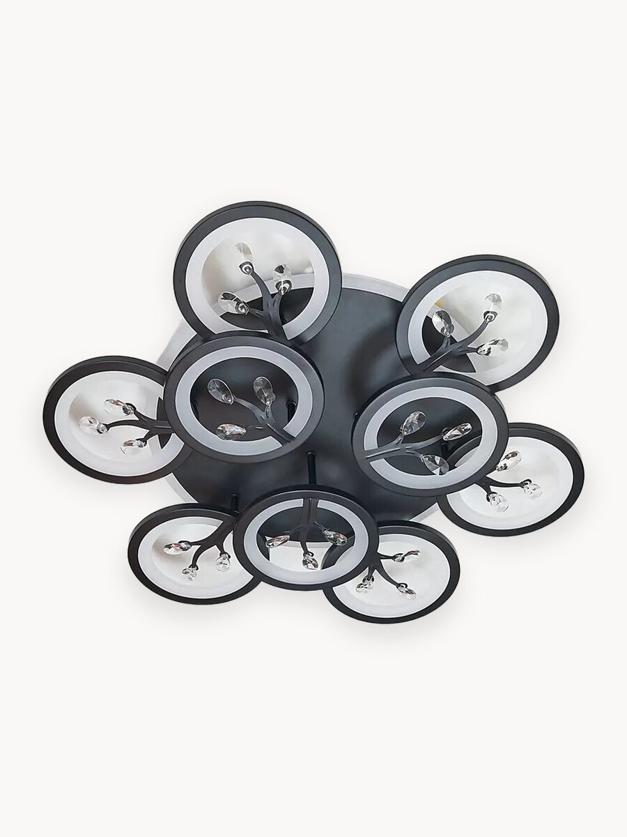 Управляемая RGB люстра светодиодная потолочная c пультом 190 Вт 30 м² 3500-6500К для кухни, гостиной