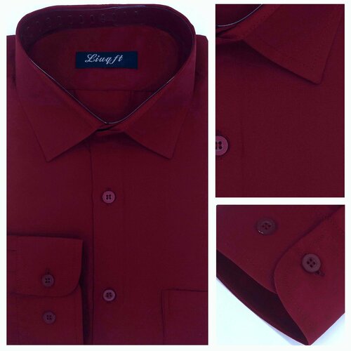 фото Рубашка , размер 39, бордовый liuqft