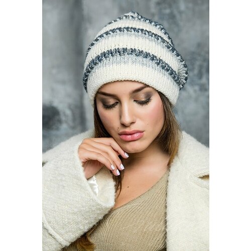 фото Шапка gulyann, размер 54-58, бежевый, экрю