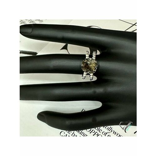 Кольцо RYKAMI, кристалл, размер 18, серебряный