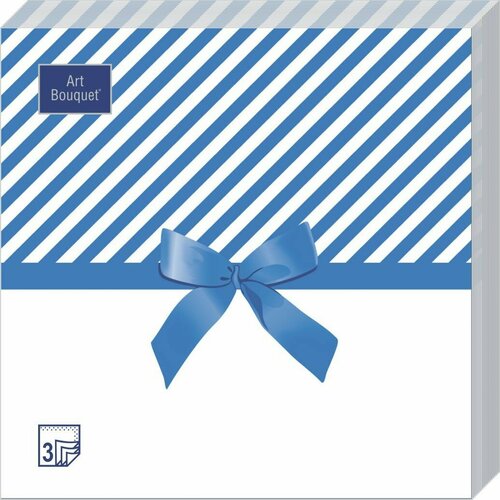 Бумажные салфетки Art Bouquet Подарок синий, трехслойные, 20шт, 33х33см